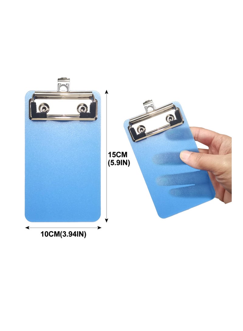 Mini Clipboard, Acrylic Clipboards, with Low Profile Clip  Heavy Duty Clip Boards, Holds 60 Sheets, Strong 4x6 Clip Board for Notepads Memo Receipt, Pocket Lists, Notes, Index Cards(3 Pack) - Image 2